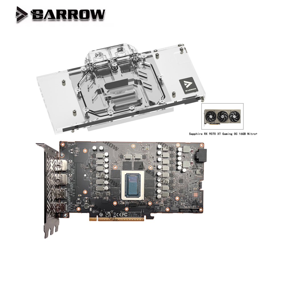 Barrow GPU Waterblok Voor Sapp - Rx 9070 Xt recensie en prijs